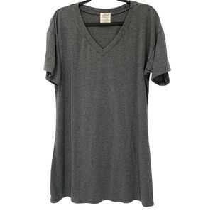 Blondie Apparel T-Shirt Dress Womens XL Grey Bamboo Cotton V-Neck Short Sleeve